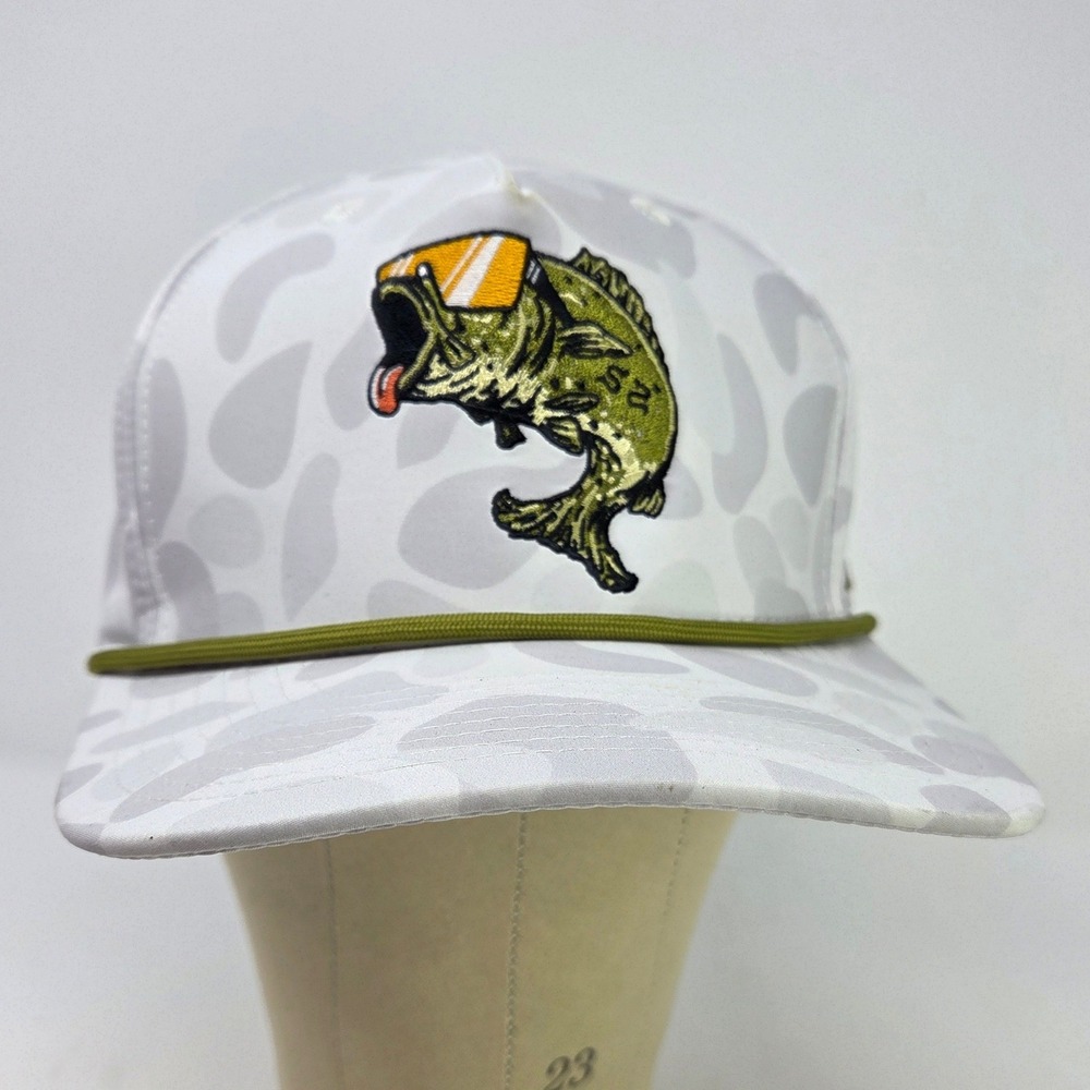 Southern String Hat Co Grey Duck Camo Bass Fish Sunglasses Rope Snapback Hat